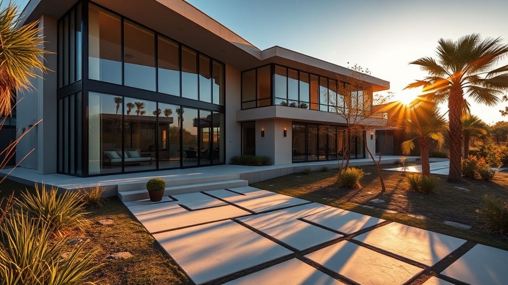 Charming residential house in Warrington, Florida with lush landscaping.